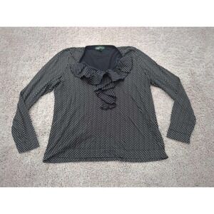 Lauren Ralph Lauren‎ LRL Jeans Co Blouse Womens Extra Large Ruffled Collar